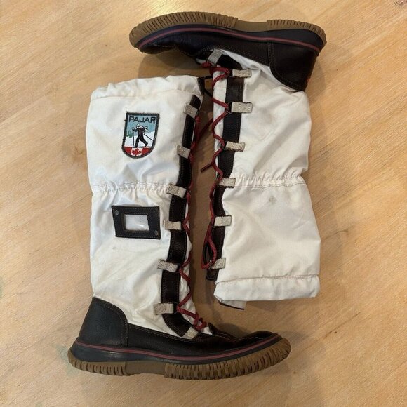 Pajar Canada Grip Tall Lace Waterproof Winter Boots White EU37 Womens 6 - Picture 1 of 12